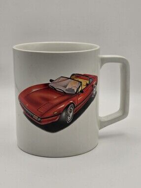 Vintage Ferrari Coffee Mug 308 GTS Quattrovalvole, Red Sports Car